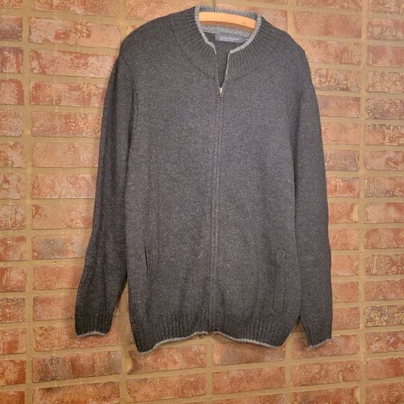Irelandseye full zip gray wool sweater size large - Picture 1 of 4